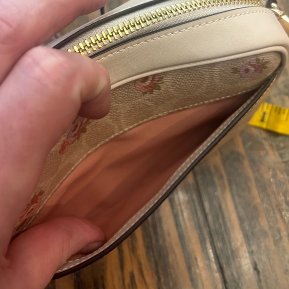 Coach Beige and Pink Floral Crossbody Bag & Wristlet Set - Picture 15 of 16